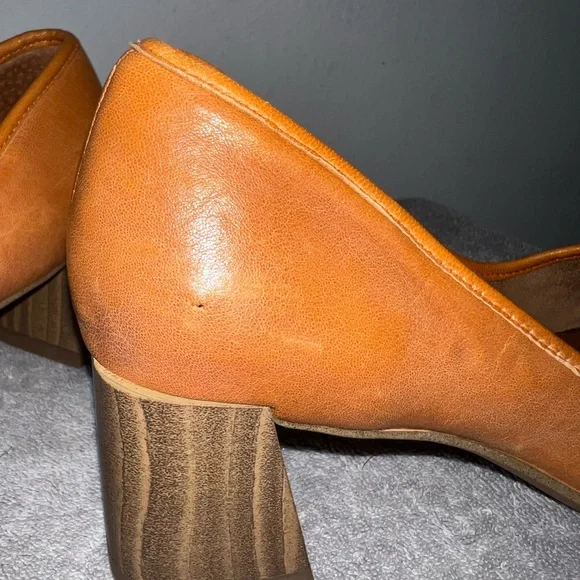 Leather Block Heel Pumps| Franco Sarto | Brown | Classic Work Shoe - Picture 5 of 5